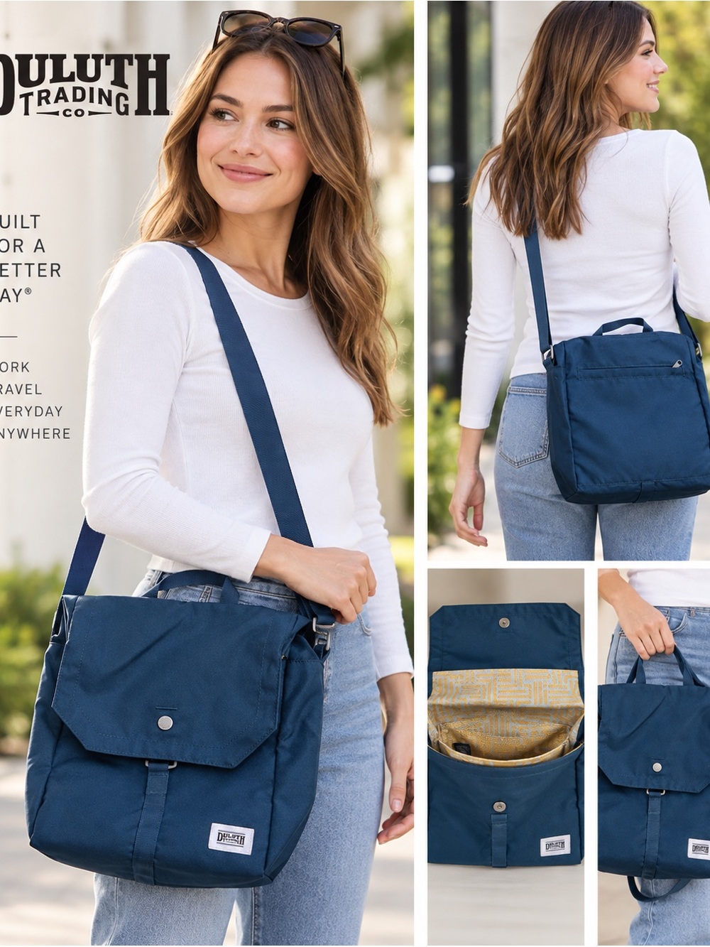 Duluth Trading Co. Blue Crossbody Messenger Shoulder Bag Adjustable
Strap